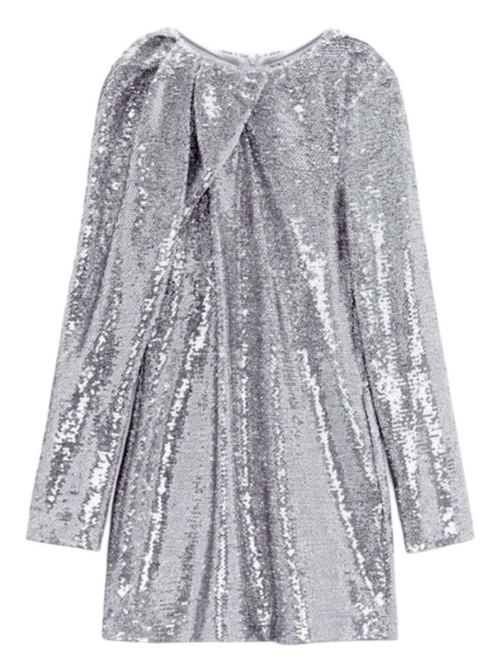 Zara Silver Sequin Long Sleeve Mini Dress